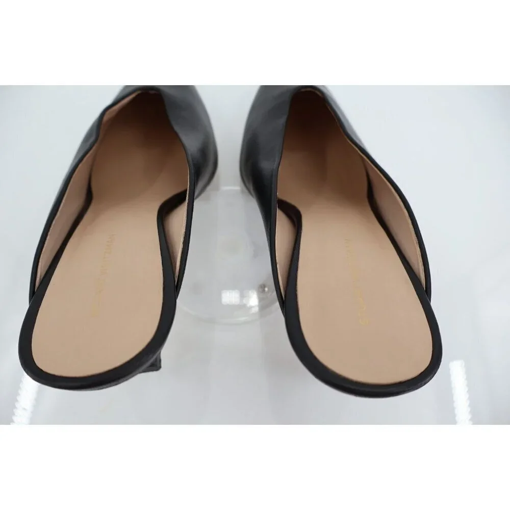 Stuart Weitzman Lula Pointed Toe Pump Size 10 B Black Leather Mule Stiletto Heel